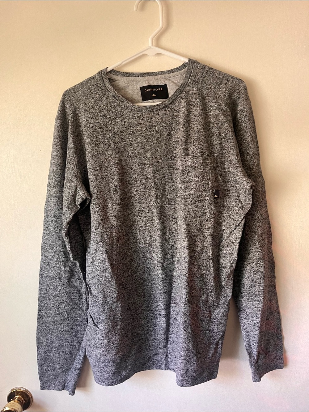 Quiksilver Men’s Gray Heather Crewneck Long Sleeve Shirt Size Large